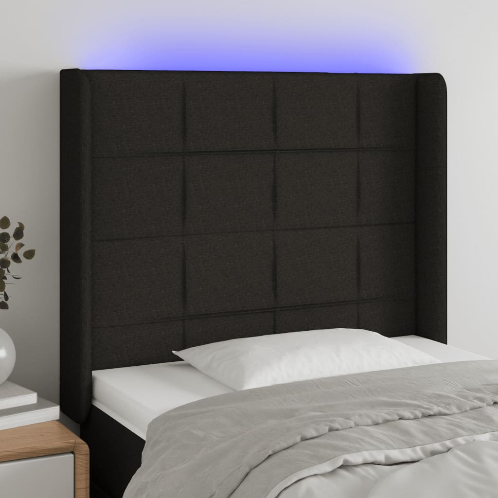 vidaXL Hoofdbord LED 83x16x78/88 cm stof lichtgrijs