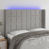 vidaXL Hoofdbord LED 83x16x78/88 cm stof lichtgrijs