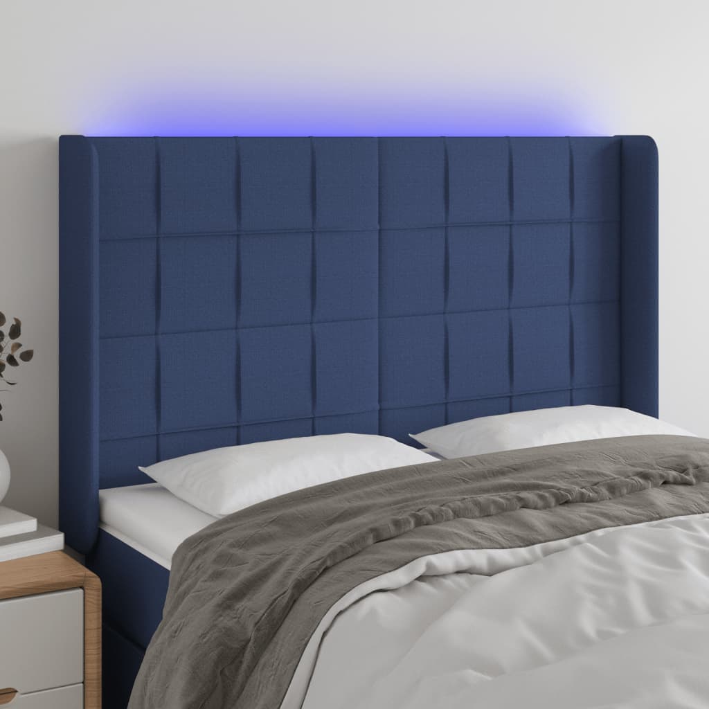 vidaXL Hoofdbord LED 83x16x78/88 cm stof lichtgrijs
