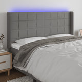 vidaXL Hoofdbord LED 83x16x78/88 cm stof lichtgrijs