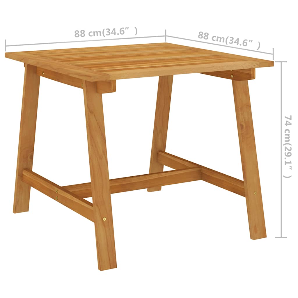 vidaXL Garden Table 88x88x74 cm Solid Acacia Wood