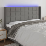 vidaXL Hoofdbord LED 83x16x78/88 cm stof lichtgrijs