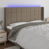 vidaXL Hoofdbord LED 83x16x78/88 cm stof lichtgrijs