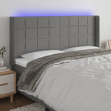 vidaXL Hoofdbord LED 83x16x78/88 cm stof lichtgrijs