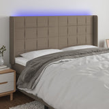 vidaXL Hoofdbord LED 83x16x78/88 cm stof lichtgrijs