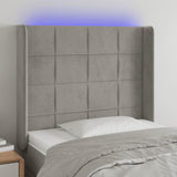 vidaXL Hoofdbord LED 83x16x78/88 cm fluweel lichtgrijs