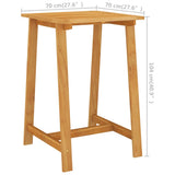 vidaXL Tuinbartafel 70x70x104 cm massief acaciahout