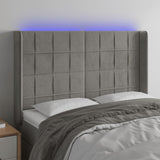 vidaXL Hoofdbord LED 83x16x78/88 cm fluweel lichtgrijs