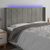 vidaXL Hoofdbord LED 83x16x78/88 cm fluweel lichtgrijs