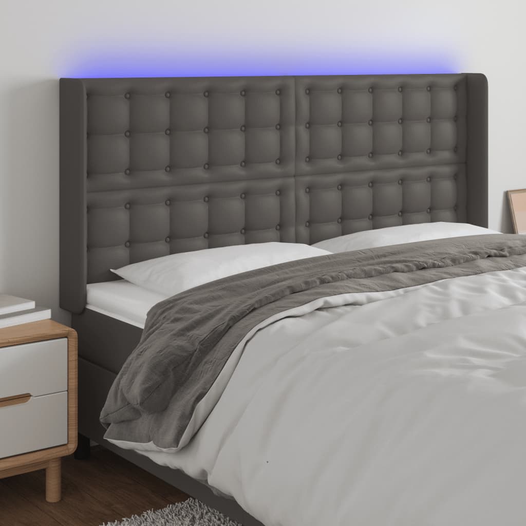 vidaXL Hoofdbord LED 83x16x78/88 cm kunstleer zwart