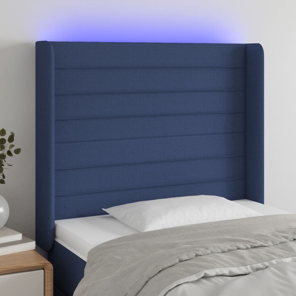 vidaXL Hoofdbord LED 83x16x78/88 cm stof lichtgrijs