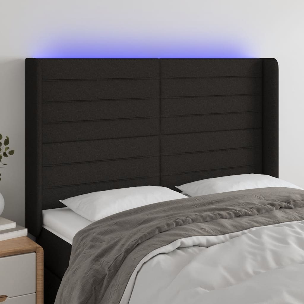 vidaXL Hoofdbord LED 83x16x78/88 cm stof lichtgrijs