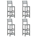 vidaXL Bar Stools 4 pcs Solid Acacia Wood Grey