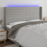 vidaXL Hoofdbord LED 83x16x78/88 cm stof lichtgrijs