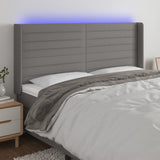 vidaXL Hoofdbord LED 83x16x78/88 cm stof lichtgrijs