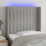 vidaXL Hoofdbord LED 83x16x78/88 cm stof lichtgrijs