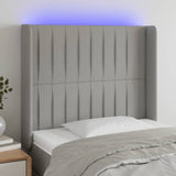 vidaXL Hoofdbord LED 83x16x78/88 cm stof lichtgrijs