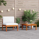 vidaXL Tuinhoekbanken 2 st met kussens acaciahout & touw