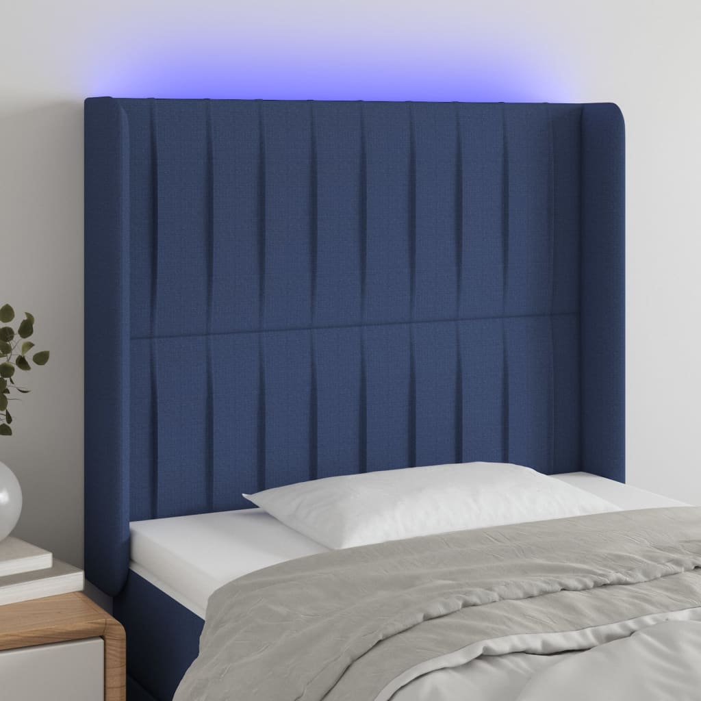 vidaXL Hoofdbord LED 83x16x78/88 cm stof lichtgrijs