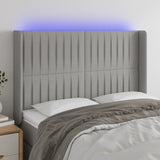 vidaXL Hoofdbord LED 83x16x78/88 cm stof lichtgrijs