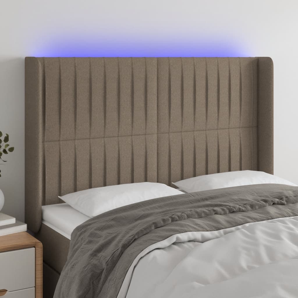 vidaXL Hoofdbord LED 83x16x78/88 cm stof lichtgrijs