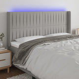 vidaXL Hoofdbord LED 83x16x78/88 cm stof lichtgrijs