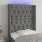 vidaXL Hoofdbord LED 83x16x78/88 cm stof lichtgrijs