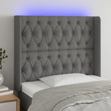 vidaXL Hoofdbord LED 83x16x78/88 cm stof lichtgrijs