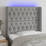 vidaXL Hoofdbord LED 83x16x78/88 cm stof lichtgrijs