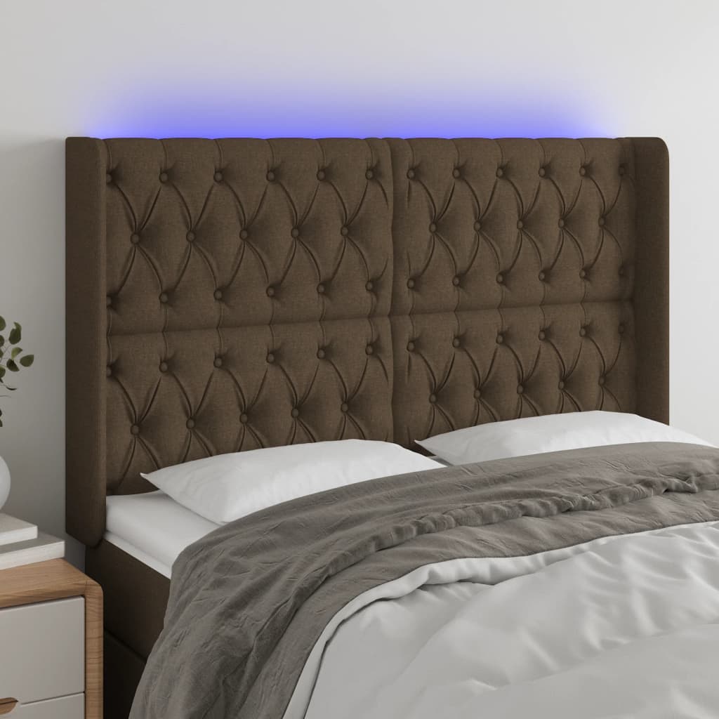 vidaXL Hoofdbord LED 83x16x78/88 cm stof lichtgrijs