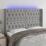 vidaXL Hoofdbord LED 83x16x78/88 cm stof lichtgrijs
