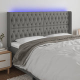vidaXL Hoofdbord LED 83x16x78/88 cm stof lichtgrijs