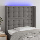 vidaXL Hoofdbord LED 83x16x78/88 cm stof lichtgrijs