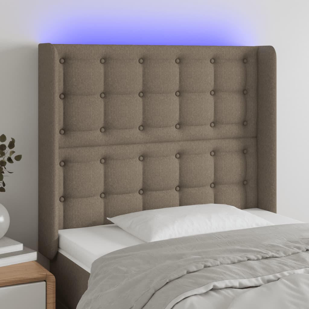 vidaXL Hoofdbord LED 83x16x78/88 cm stof lichtgrijs
