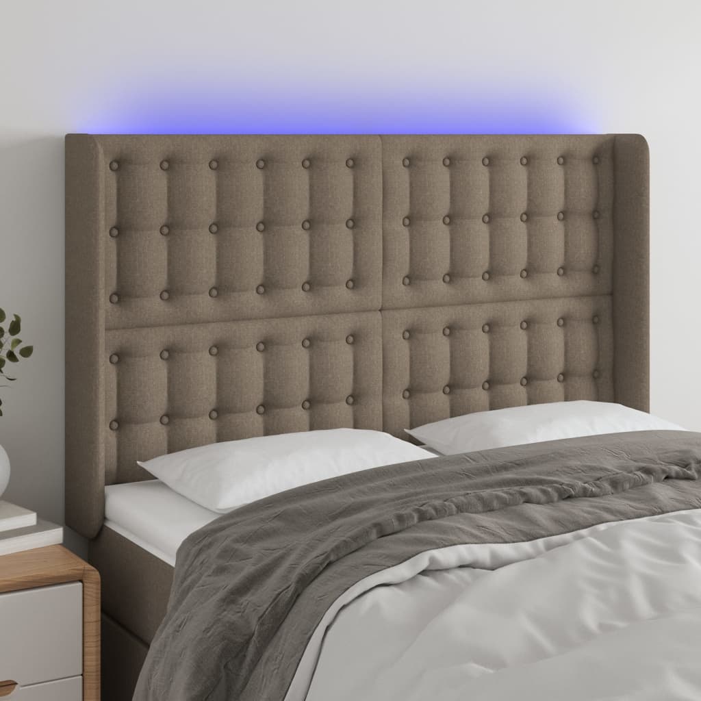 vidaXL Hoofdbord LED 83x16x78/88 cm stof lichtgrijs