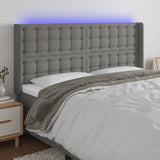 vidaXL Hoofdbord LED 83x16x78/88 cm stof lichtgrijs