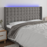 vidaXL Hoofdbord LED 83x16x78/88 cm stof lichtgrijs