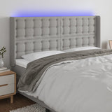 vidaXL Hoofdbord LED 83x16x78/88 cm stof lichtgrijs