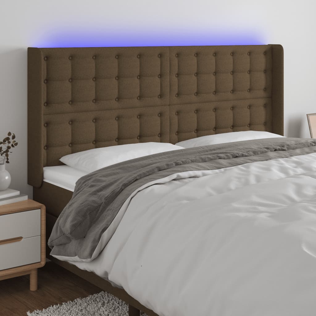 vidaXL Hoofdbord LED 83x16x78/88 cm stof lichtgrijs