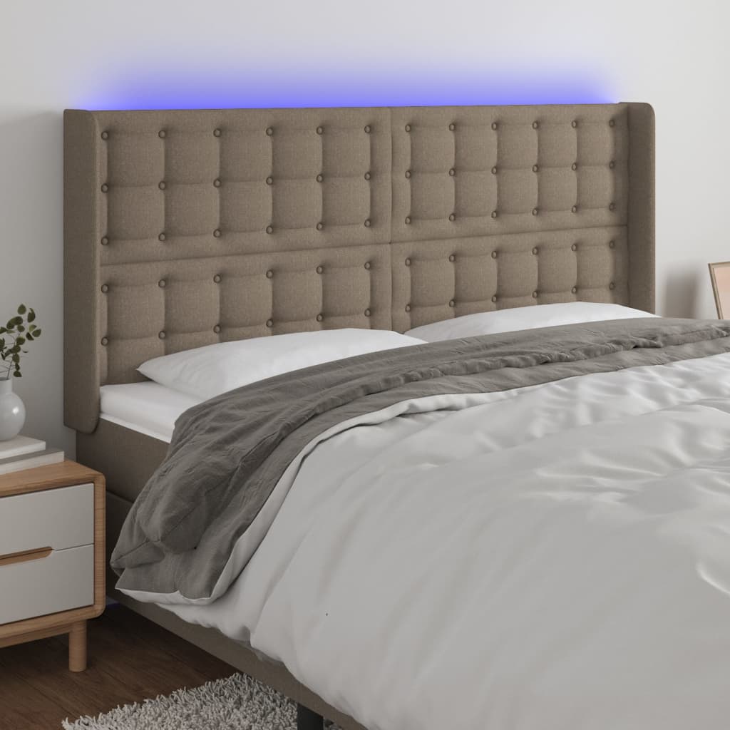 vidaXL Hoofdbord LED 83x16x78/88 cm stof lichtgrijs