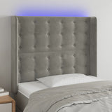 vidaXL Hoofdbord LED 83x16x78/88 cm fluweel lichtgrijs