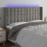 vidaXL Hoofdbord LED 83x16x78/88 cm fluweel lichtgrijs