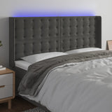 vidaXL Hoofdbord LED 83x16x78/88 cm fluweel lichtgrijs
