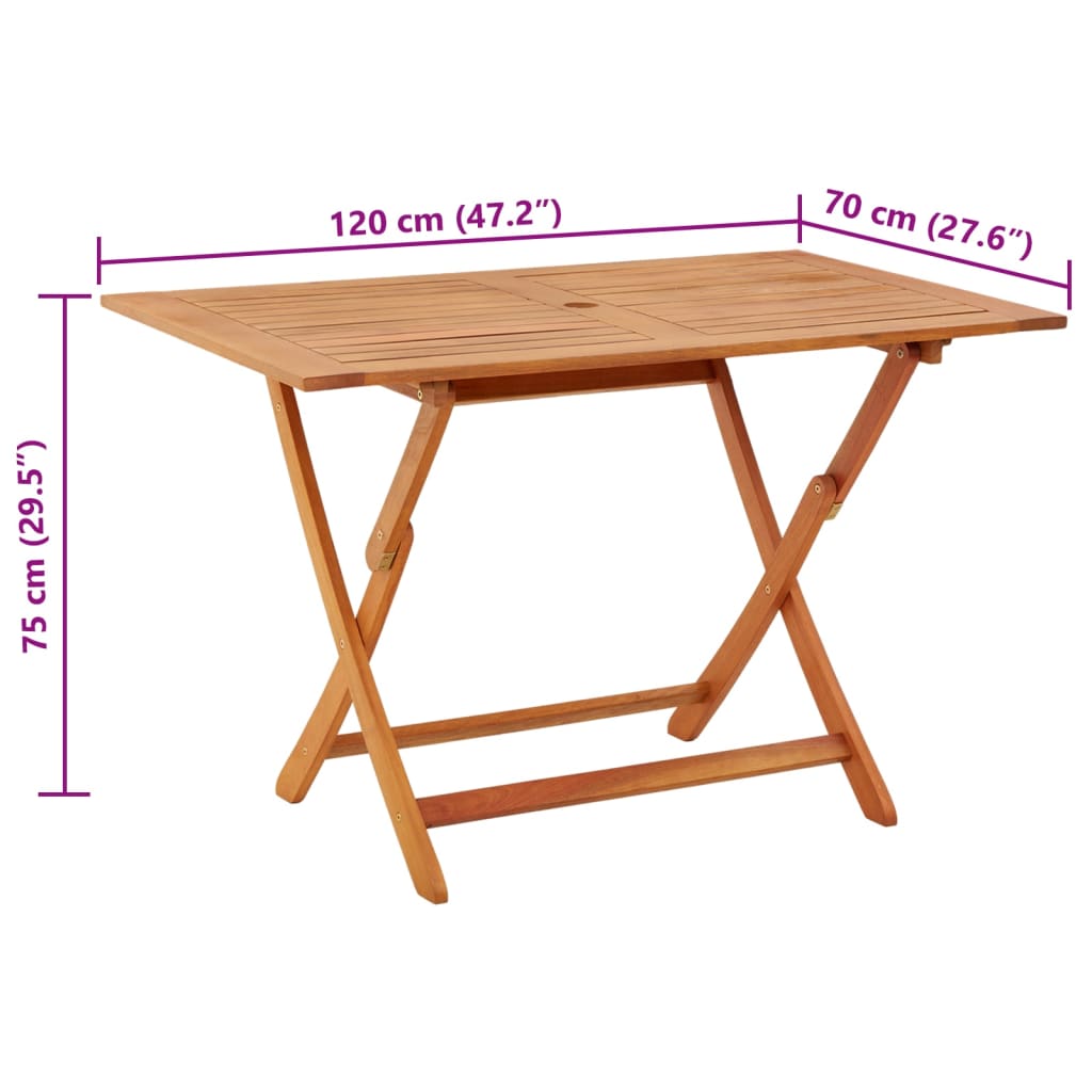 vidaXL Tuintafel inklapbaar 160x85x75 cm massief eucalyptushout