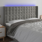 vidaXL Hoofdbord LED 83x16x78/88 cm fluweel lichtgrijs