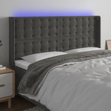 vidaXL Hoofdbord LED 83x16x78/88 cm fluweel lichtgrijs