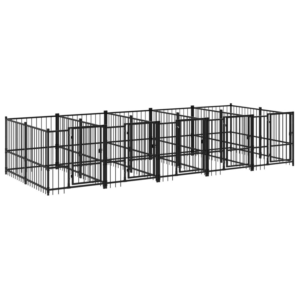 vidaXL Hondenkennel voor buiten 5,63 m² staal