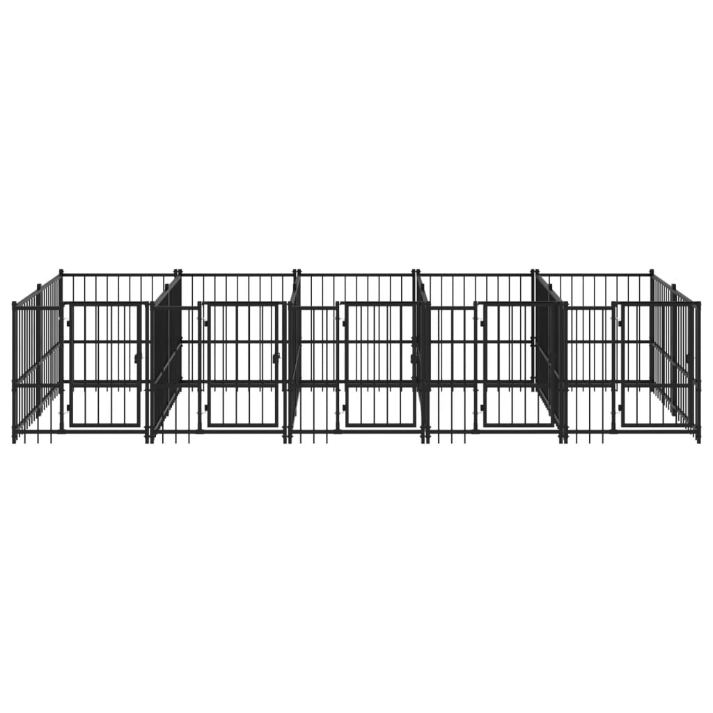 vidaXL Hondenkennel voor buiten 5,63 m² staal