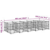 vidaXL Hondenkennel voor buiten 5,63 m² staal