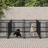 vidaXL Hondenkennel voor buiten 5,63 m² staal